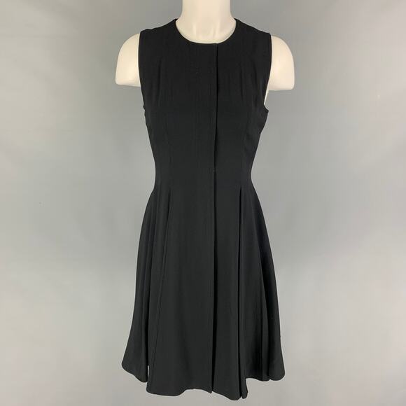 PROENZA SCHOULER Size 2 Black Acetate Viscose A-Line Dress - Picture 1 of 1
